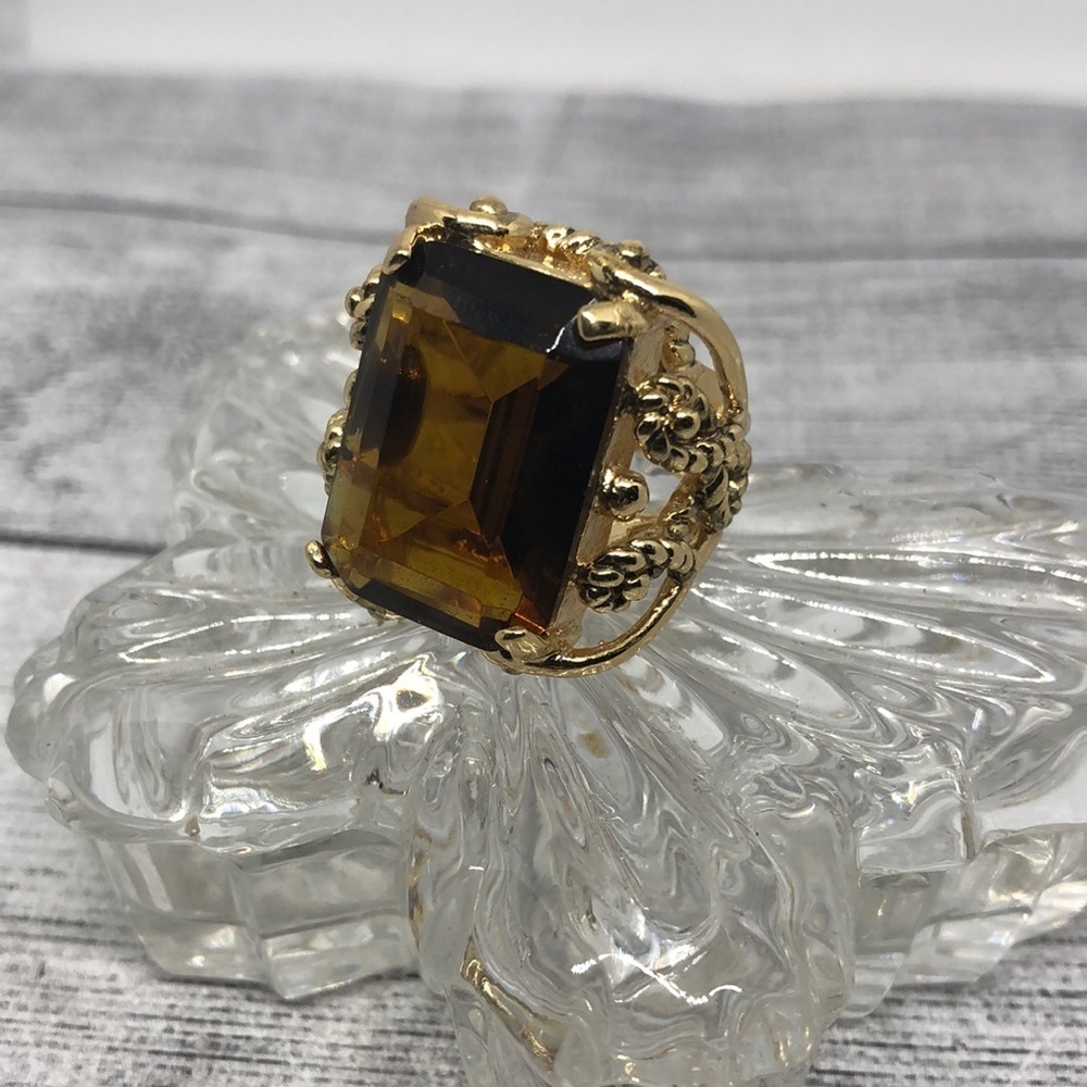 Ralph Lauren Gold Ring with Amber Gemstone